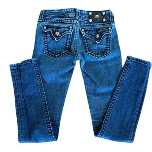 Miss Me Skinny Rhinestone Back Flap Pocket Jeans Style JS5014S20 Size‎ 25
